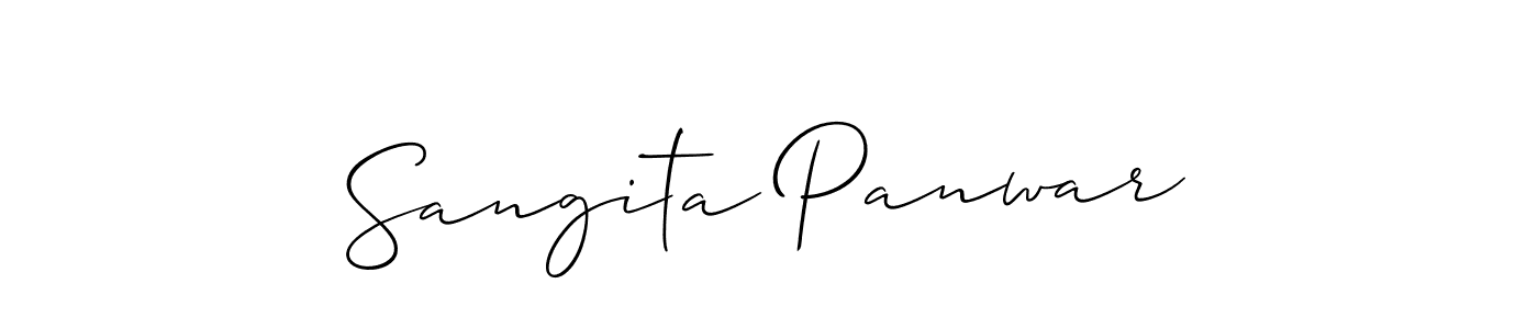 The best way (Allison_Script) to make a short signature is to pick only two or three words in your name. The name Sangita Panwar include a total of six letters. For converting this name. Sangita Panwar signature style 2 images and pictures png