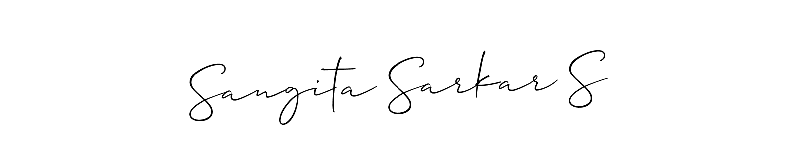 Allison_Script is a professional signature style that is perfect for those who want to add a touch of class to their signature. It is also a great choice for those who want to make their signature more unique. Get Sangita Sarkar S name to fancy signature for free. Sangita Sarkar S signature style 2 images and pictures png