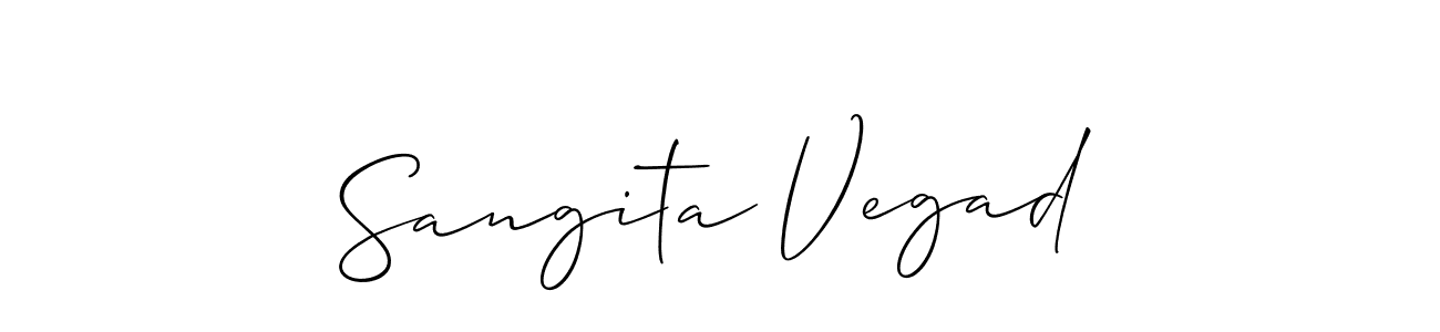 Sangita Vegad stylish signature style. Best Handwritten Sign (Allison_Script) for my name. Handwritten Signature Collection Ideas for my name Sangita Vegad. Sangita Vegad signature style 2 images and pictures png