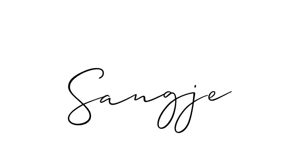 Also You can easily find your signature by using the search form. We will create Sangje name handwritten signature images for you free of cost using Allison_Script sign style. Sangje signature style 2 images and pictures png