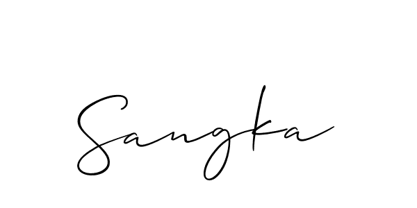Design your own signature with our free online signature maker. With this signature software, you can create a handwritten (Allison_Script) signature for name Sangka. Sangka signature style 2 images and pictures png