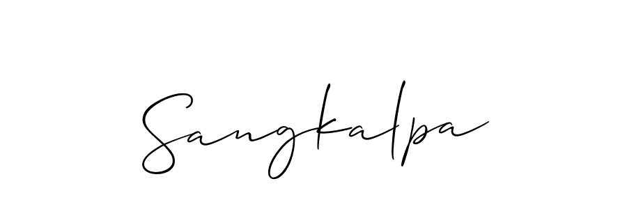 Use a signature maker to create a handwritten signature online. With this signature software, you can design (Allison_Script) your own signature for name Sangkalpa. Sangkalpa signature style 2 images and pictures png