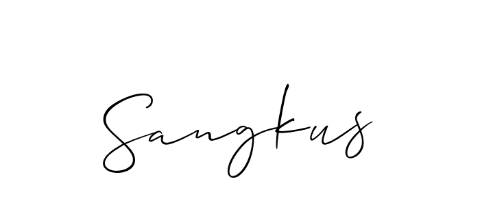 Similarly Allison_Script is the best handwritten signature design. Signature creator online .You can use it as an online autograph creator for name Sangkus. Sangkus signature style 2 images and pictures png