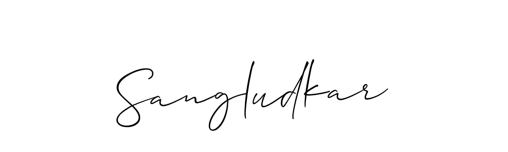 Use a signature maker to create a handwritten signature online. With this signature software, you can design (Allison_Script) your own signature for name Sangludkar. Sangludkar signature style 2 images and pictures png