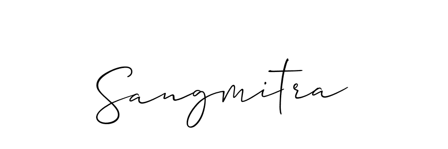 Create a beautiful signature design for name Sangmitra. With this signature (Allison_Script) fonts, you can make a handwritten signature for free. Sangmitra signature style 2 images and pictures png