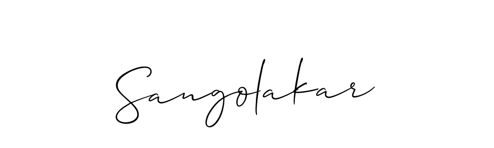 if you are searching for the best signature style for your name Sangolakar. so please give up your signature search. here we have designed multiple signature styles  using Allison_Script. Sangolakar signature style 2 images and pictures png