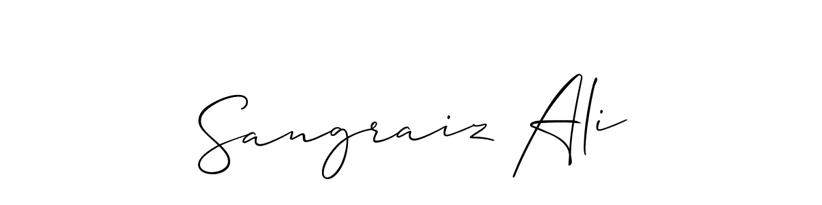 Use a signature maker to create a handwritten signature online. With this signature software, you can design (Allison_Script) your own signature for name Sangraiz Ali. Sangraiz Ali signature style 2 images and pictures png