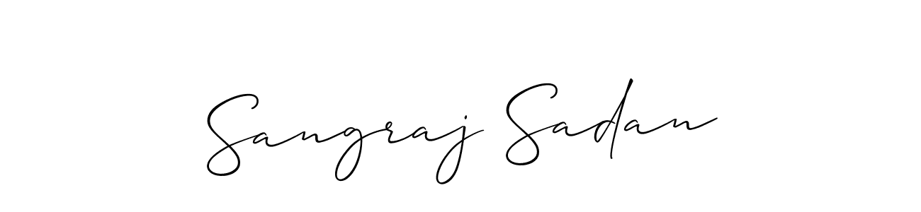 Also You can easily find your signature by using the search form. We will create Sangraj Sadan name handwritten signature images for you free of cost using Allison_Script sign style. Sangraj Sadan signature style 2 images and pictures png