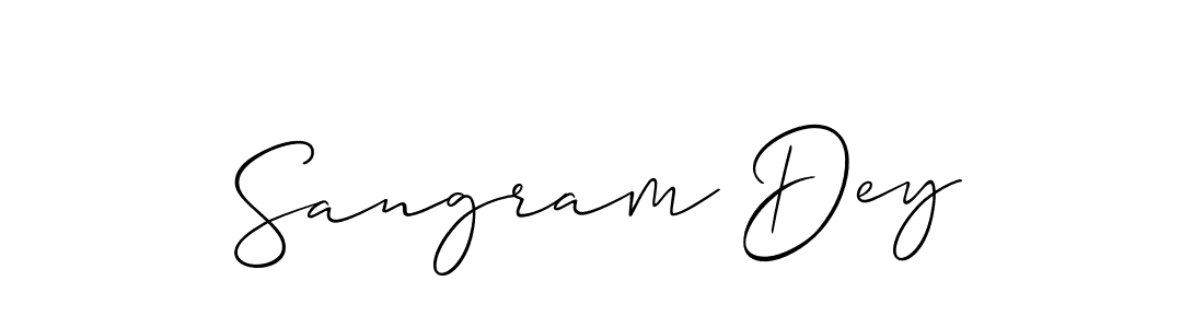 Make a beautiful signature design for name Sangram Dey. With this signature (Allison_Script) style, you can create a handwritten signature for free. Sangram Dey signature style 2 images and pictures png