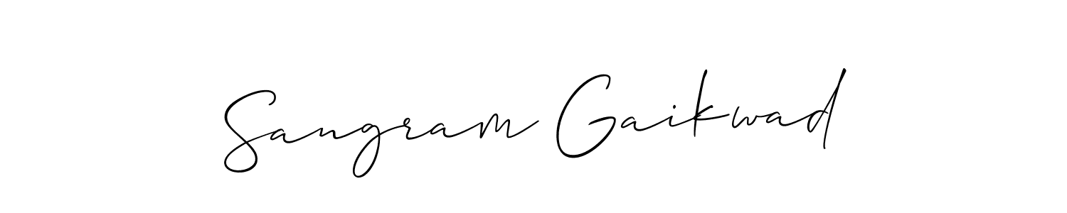 The best way (Allison_Script) to make a short signature is to pick only two or three words in your name. The name Sangram Gaikwad include a total of six letters. For converting this name. Sangram Gaikwad signature style 2 images and pictures png