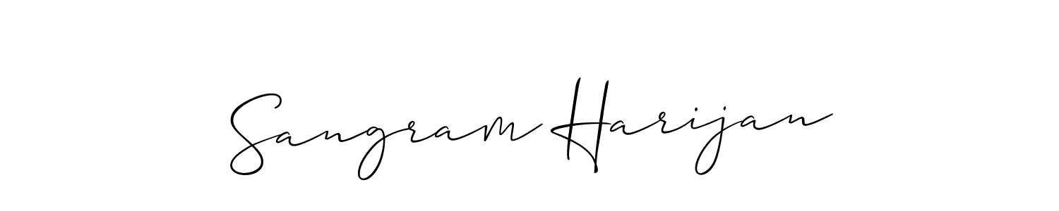 You should practise on your own different ways (Allison_Script) to write your name (Sangram Harijan) in signature. don't let someone else do it for you. Sangram Harijan signature style 2 images and pictures png