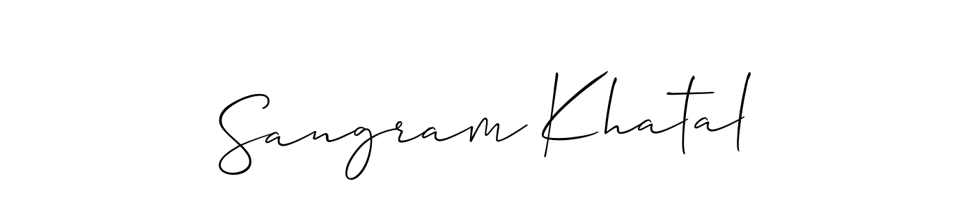 Make a beautiful signature design for name Sangram Khatal. With this signature (Allison_Script) style, you can create a handwritten signature for free. Sangram Khatal signature style 2 images and pictures png