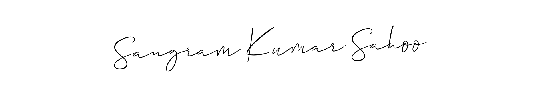 You should practise on your own different ways (Allison_Script) to write your name (Sangram Kumar Sahoo) in signature. don't let someone else do it for you. Sangram Kumar Sahoo signature style 2 images and pictures png