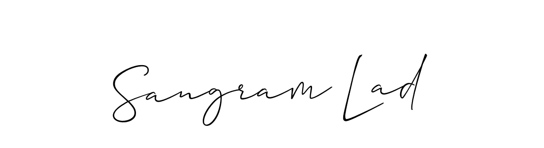 The best way (Allison_Script) to make a short signature is to pick only two or three words in your name. The name Sangram Lad include a total of six letters. For converting this name. Sangram Lad signature style 2 images and pictures png