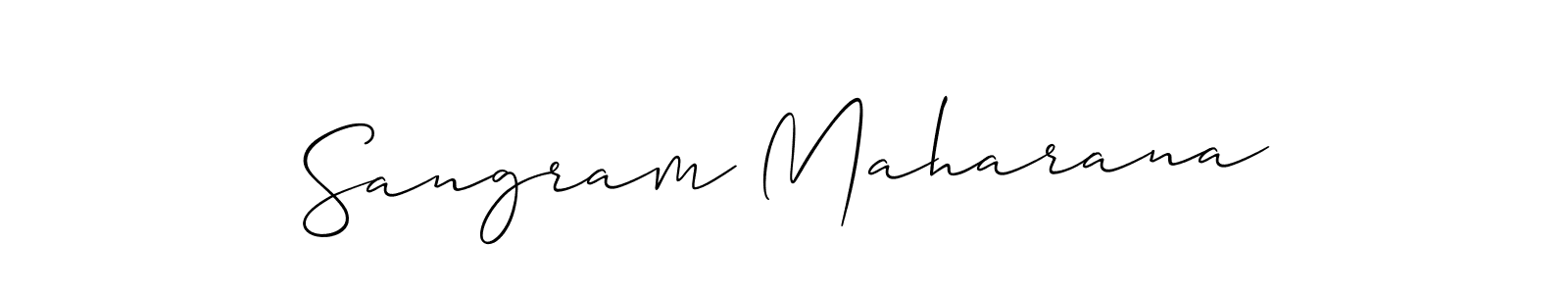 Similarly Allison_Script is the best handwritten signature design. Signature creator online .You can use it as an online autograph creator for name Sangram Maharana. Sangram Maharana signature style 2 images and pictures png