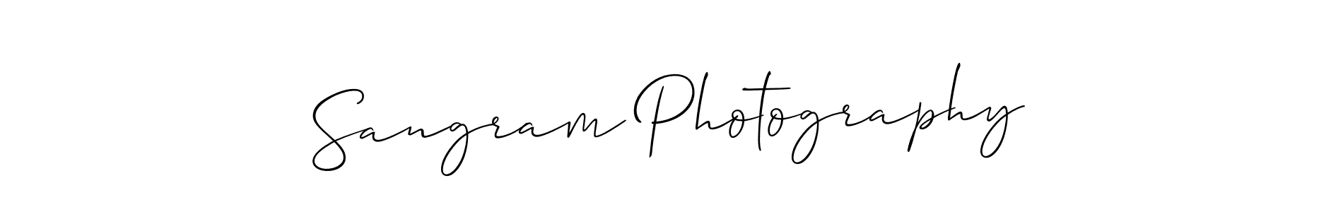 How to make Sangram Photography name signature. Use Allison_Script style for creating short signs online. This is the latest handwritten sign. Sangram Photography signature style 2 images and pictures png