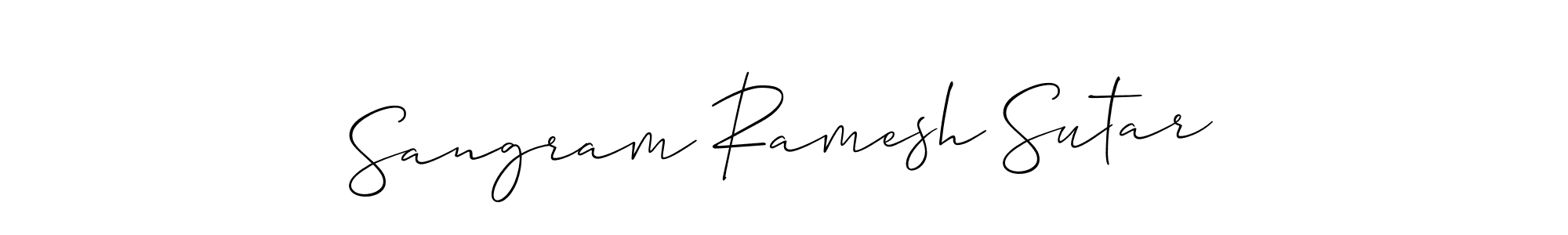 How to Draw Sangram Ramesh Sutar signature style? Allison_Script is a latest design signature styles for name Sangram Ramesh Sutar. Sangram Ramesh Sutar signature style 2 images and pictures png