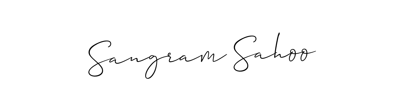 It looks lik you need a new signature style for name Sangram Sahoo. Design unique handwritten (Allison_Script) signature with our free signature maker in just a few clicks. Sangram Sahoo signature style 2 images and pictures png