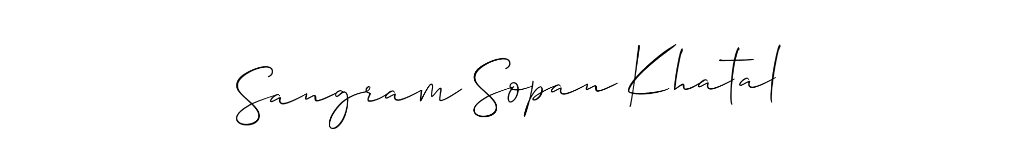 Create a beautiful signature design for name Sangram Sopan Khatal. With this signature (Allison_Script) fonts, you can make a handwritten signature for free. Sangram Sopan Khatal signature style 2 images and pictures png