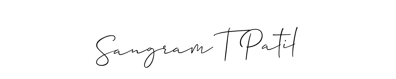 Use a signature maker to create a handwritten signature online. With this signature software, you can design (Allison_Script) your own signature for name Sangram T Patil. Sangram T Patil signature style 2 images and pictures png