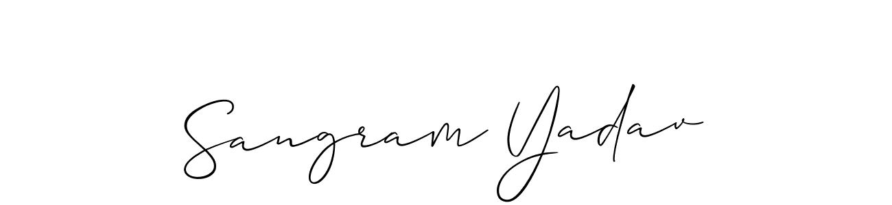 How to make Sangram Yadav name signature. Use Allison_Script style for creating short signs online. This is the latest handwritten sign. Sangram Yadav signature style 2 images and pictures png