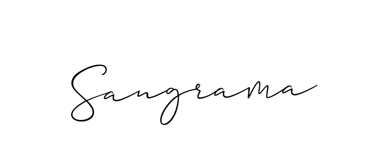 Make a beautiful signature design for name Sangrama. With this signature (Allison_Script) style, you can create a handwritten signature for free. Sangrama signature style 2 images and pictures png