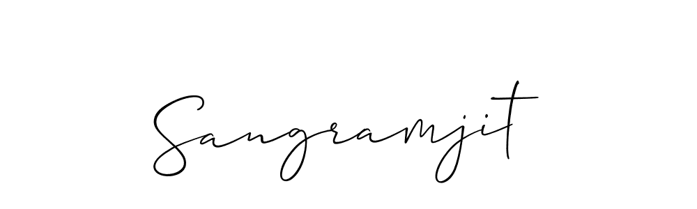 How to make Sangramjit signature? Allison_Script is a professional autograph style. Create handwritten signature for Sangramjit name. Sangramjit signature style 2 images and pictures png