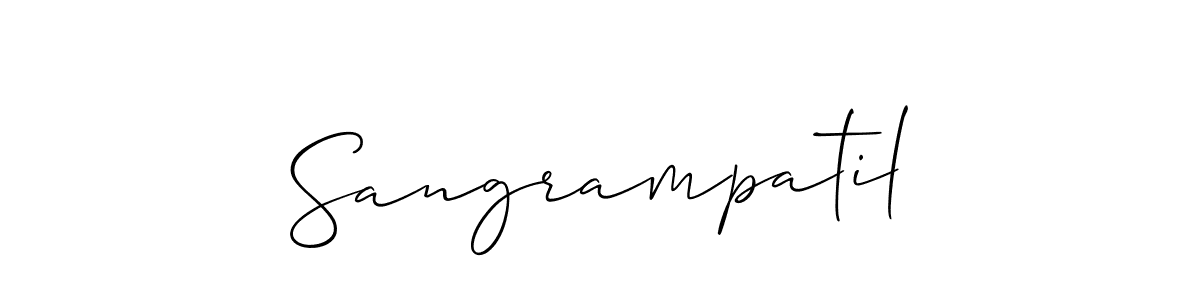 How to make Sangrampatil signature? Allison_Script is a professional autograph style. Create handwritten signature for Sangrampatil name. Sangrampatil signature style 2 images and pictures png