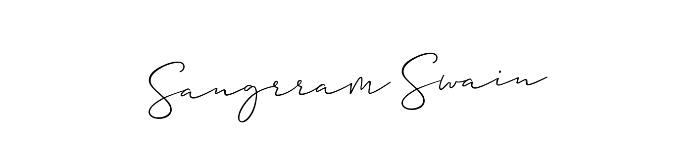 It looks lik you need a new signature style for name Sangrram Swain. Design unique handwritten (Allison_Script) signature with our free signature maker in just a few clicks. Sangrram Swain signature style 2 images and pictures png