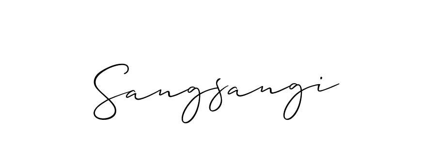 How to make Sangsangi name signature. Use Allison_Script style for creating short signs online. This is the latest handwritten sign. Sangsangi signature style 2 images and pictures png