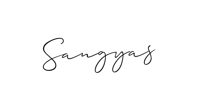 Design your own signature with our free online signature maker. With this signature software, you can create a handwritten (Allison_Script) signature for name Sangyas. Sangyas signature style 2 images and pictures png