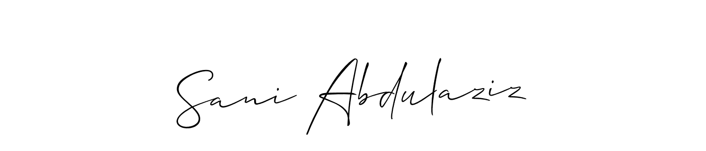 You should practise on your own different ways (Allison_Script) to write your name (Sani Abdulaziz) in signature. don't let someone else do it for you. Sani Abdulaziz signature style 2 images and pictures png