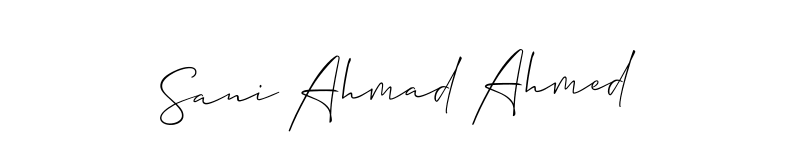 How to Draw Sani Ahmad Ahmed signature style? Allison_Script is a latest design signature styles for name Sani Ahmad Ahmed. Sani Ahmad Ahmed signature style 2 images and pictures png