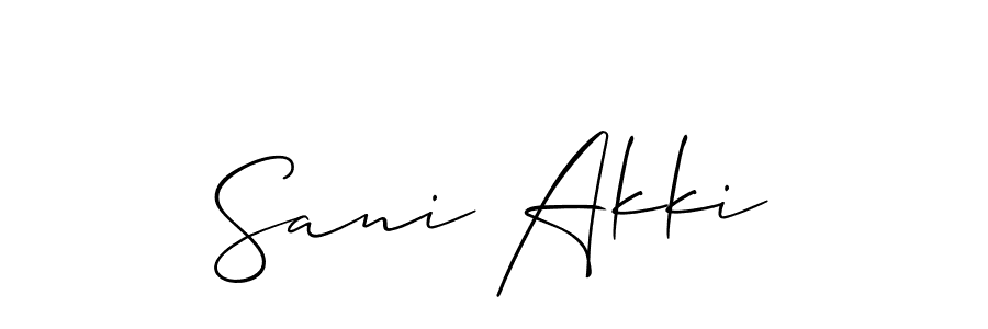 How to Draw Sani Akki signature style? Allison_Script is a latest design signature styles for name Sani Akki. Sani Akki signature style 2 images and pictures png