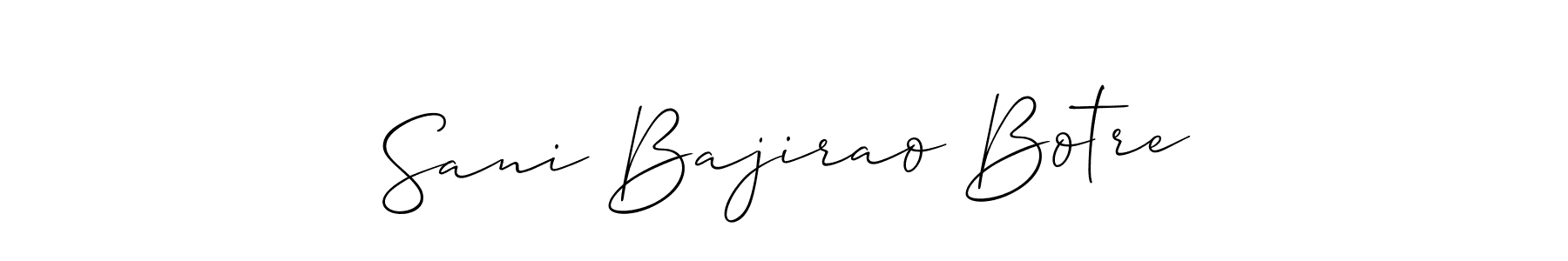 Also You can easily find your signature by using the search form. We will create Sani Bajirao Botre name handwritten signature images for you free of cost using Allison_Script sign style. Sani Bajirao Botre signature style 2 images and pictures png