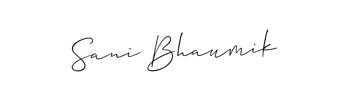 How to make Sani Bhaumik signature? Allison_Script is a professional autograph style. Create handwritten signature for Sani Bhaumik name. Sani Bhaumik signature style 2 images and pictures png