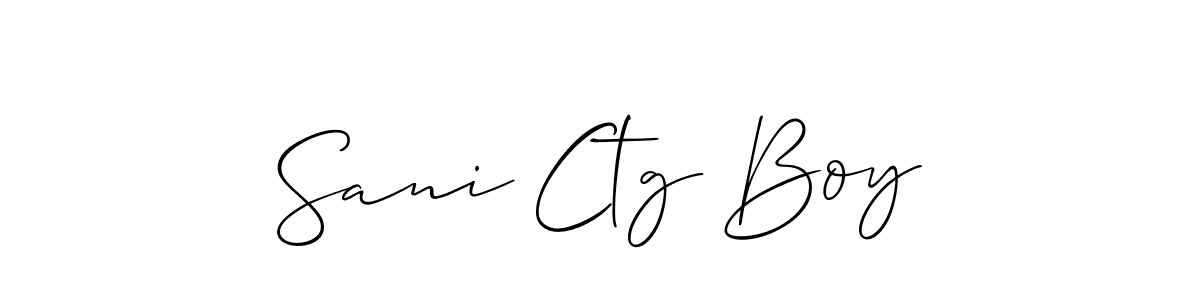 Make a beautiful signature design for name Sani Ctg Boy. With this signature (Allison_Script) style, you can create a handwritten signature for free. Sani Ctg Boy signature style 2 images and pictures png