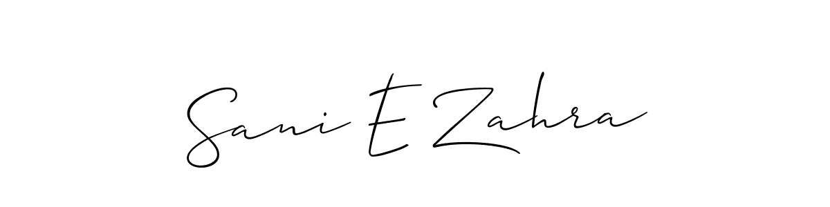 Similarly Allison_Script is the best handwritten signature design. Signature creator online .You can use it as an online autograph creator for name Sani E Zahra. Sani E Zahra signature style 2 images and pictures png