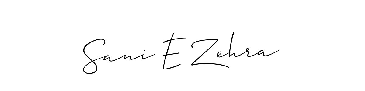 Sani E Zehra stylish signature style. Best Handwritten Sign (Allison_Script) for my name. Handwritten Signature Collection Ideas for my name Sani E Zehra. Sani E Zehra signature style 2 images and pictures png