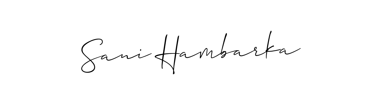 Once you've used our free online signature maker to create your best signature Allison_Script style, it's time to enjoy all of the benefits that Sani Hambarka name signing documents. Sani Hambarka signature style 2 images and pictures png