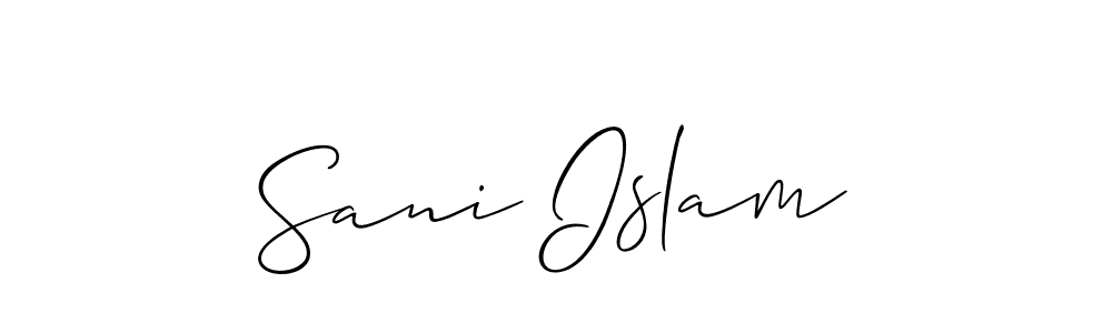 Make a beautiful signature design for name Sani Islam. With this signature (Allison_Script) style, you can create a handwritten signature for free. Sani Islam signature style 2 images and pictures png