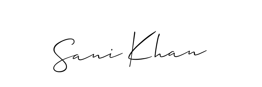 You should practise on your own different ways (Allison_Script) to write your name (Sani Khan) in signature. don't let someone else do it for you. Sani Khan signature style 2 images and pictures png