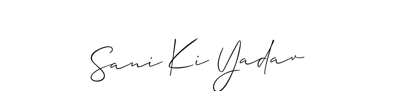 Best and Professional Signature Style for Sani Ki Yadav. Allison_Script Best Signature Style Collection. Sani Ki Yadav signature style 2 images and pictures png