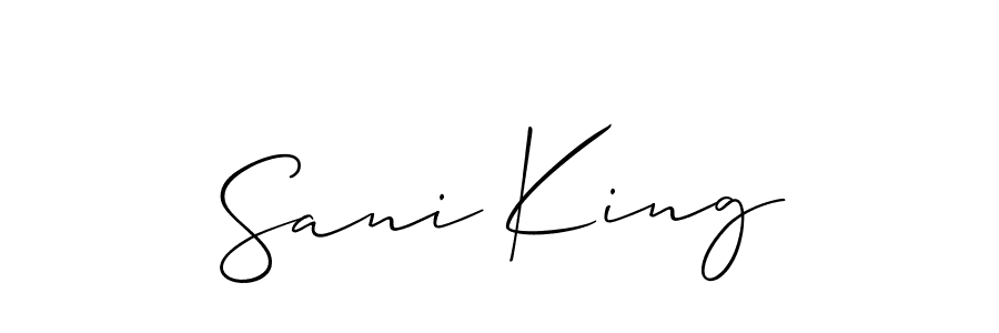 Make a beautiful signature design for name Sani King. With this signature (Allison_Script) style, you can create a handwritten signature for free. Sani King signature style 2 images and pictures png