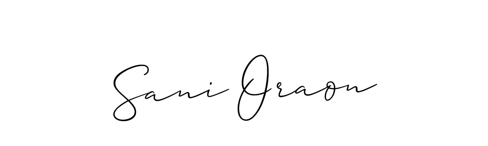 This is the best signature style for the Sani Oraon name. Also you like these signature font (Allison_Script). Mix name signature. Sani Oraon signature style 2 images and pictures png