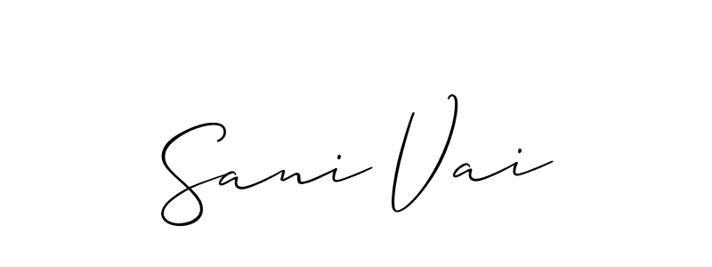 Also You can easily find your signature by using the search form. We will create Sani Vai name handwritten signature images for you free of cost using Allison_Script sign style. Sani Vai signature style 2 images and pictures png