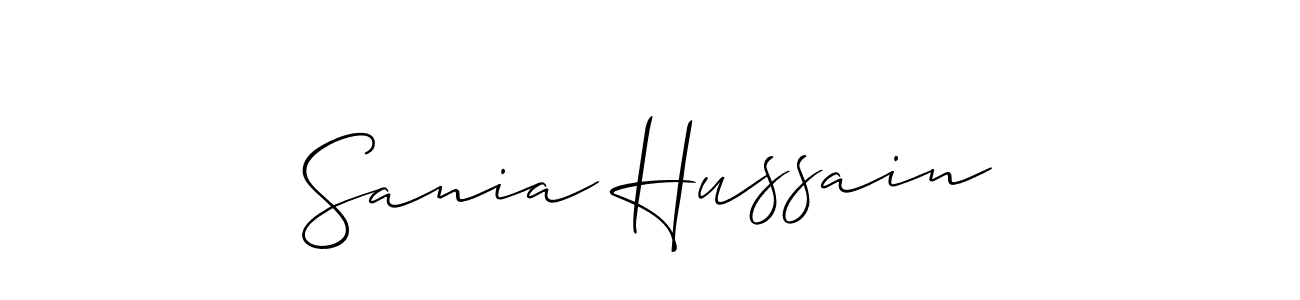 It looks lik you need a new signature style for name Sania Hussain. Design unique handwritten (Allison_Script) signature with our free signature maker in just a few clicks. Sania Hussain signature style 2 images and pictures png