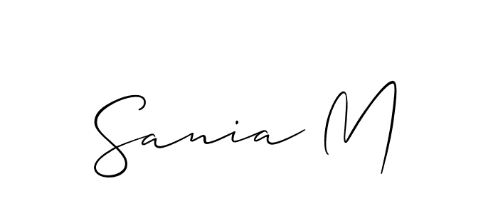 Use a signature maker to create a handwritten signature online. With this signature software, you can design (Allison_Script) your own signature for name Sania M. Sania M signature style 2 images and pictures png