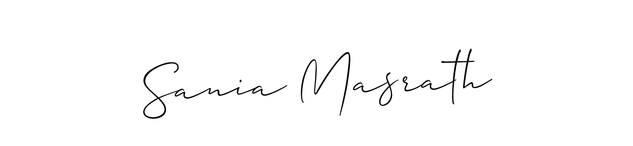 How to Draw Sania Masrath signature style? Allison_Script is a latest design signature styles for name Sania Masrath. Sania Masrath signature style 2 images and pictures png