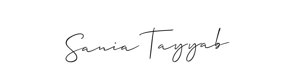 Design your own signature with our free online signature maker. With this signature software, you can create a handwritten (Allison_Script) signature for name Sania Tayyab. Sania Tayyab signature style 2 images and pictures png